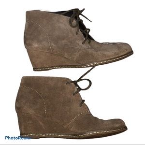 Franco Sarto suede leather wedge boots Size 7M